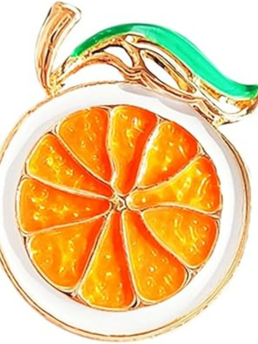 NEW Rhinestone Fruit Brooch Pin for Women Orange Jewelry Lapel Pin Elegant